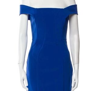 NICHOLAS BLUE SHEATH OFF THE SHOULDER SLEEVELESS DRESS